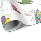 ディノ・ダニ・キッドの誕生日パーティー恐竜 ラッピングペーパー (ロールコーナー)