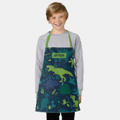 ディノ・ドードルがキッズ恐竜をシルエット化 エプロン (着用した状態)
