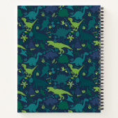 ディノ・ドードルがキッズ恐竜をシルエット化 ノートブック (裏面)