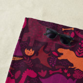 ディノ・ドードルがキッズ恐竜をシルエット化 ビーチタオル (インサイチュ)