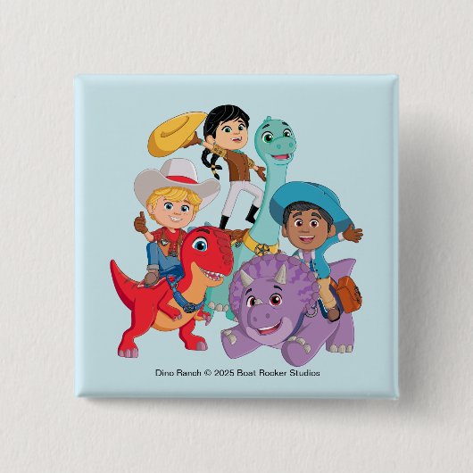 ディノ・ランチイェー！ 缶バッジ (正面)
