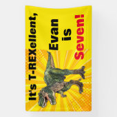 ディノTレックス恐竜第7誕生日黄色 横断幕 (縦)