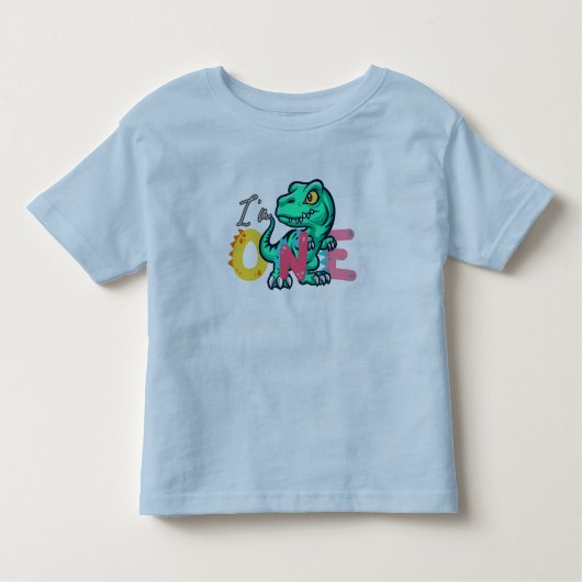 ディノTRex私は1誕生日少年ワン新学期 トドラーTシャツ (正面)