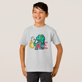 ディノTRex私は1誕生日少年ワン新学期 Tシャツ