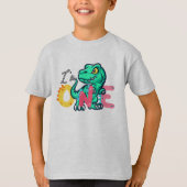 ディノTRex私は1誕生日少年ワン新学期 Tシャツ (正面)