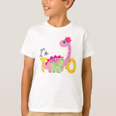 ディノTRex私は2誕生日少年2新学期 Tシャツ (正面)