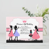 ディバかわいらし誕生日ガールパーティの招待状 招待状 (スタンド正面)