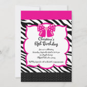 ディバかわいらし誕生日ガールパーティの招待状 招待状 (正面)