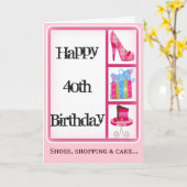 ディバさんの40歳の女性誕生日カード カード (黄色い花)