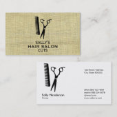 ディバイダー付きシアール&コーム（バーラップ生地） 名刺 (正面/裏面)