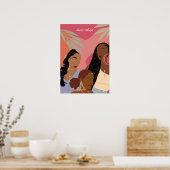 ディバインのメラニンハンドドロッドブラックウィメンズイラストレーション ポスター (キッチン)