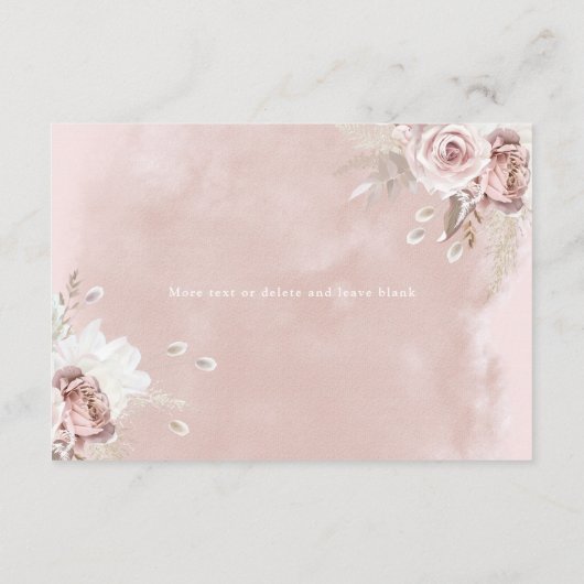 ディバインほこりっぽいバラ赤面ウォーター結婚カラー詳細 エンクロージャーカード (裏面)