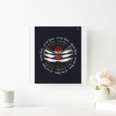 ディバイントリシュルウォールクロック – ヒンズースピリチュアルデコール スクエア壁時計 (ホーム)