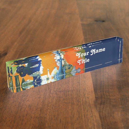 ディバインブルー,美しいファッション デスクネームプレート (側面)