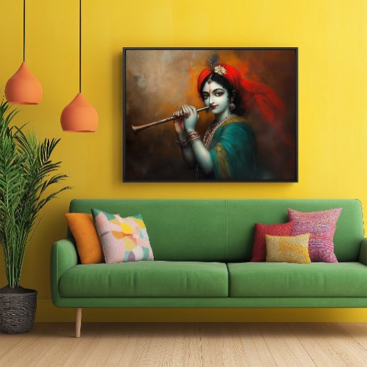 ディバインロードクリシュナバロックアンティークスタイル ポスター