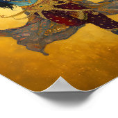 ディバイン女神カリシュルレアル金ゴールドブルーレッドアート ポスター (角)