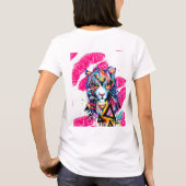 ディバイン文化大きな猫キス Tシャツ (裏面)