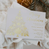 ディバイン金箔クリスマスツリークリスマスパーティー 箔招待状