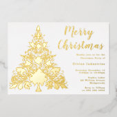 ディバイン金箔クリスマスツリークリスマスパーティー 箔招待状 (正面)