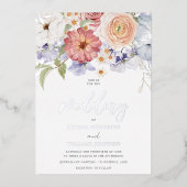 ディバイン銀箔カラフル秋の結婚式 箔招待状 (正面)