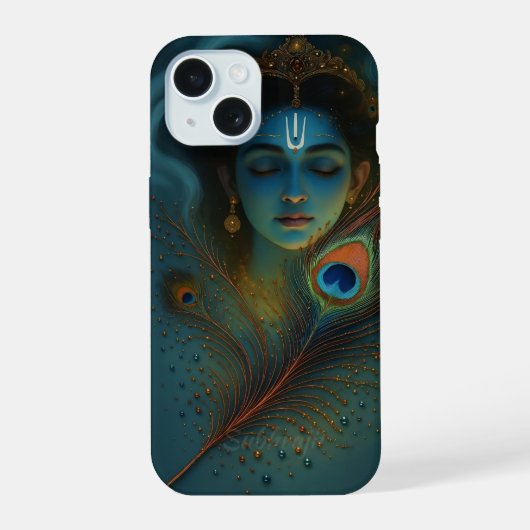 ディバイン・セレニティ – クリシュナインスパイアホ芸術的テル iPhone 15ケース (裏面)