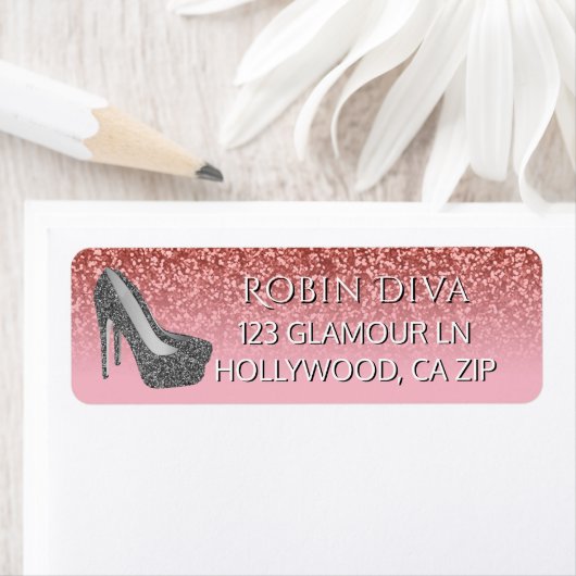 ディバガーリーピンクグリッター |グラムハイヒールシューズ ラベル (インサイチュ)