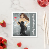 ディバグラムボンシェル40歳の誕生日 | シルバー スタンダードカクテルナプキン (インサイチュ)