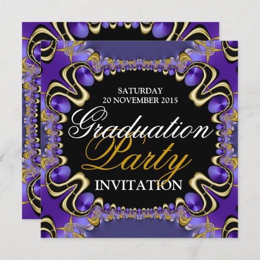 ディバパープ王室のル卒業パーティー招待状 招待状 (正面/裏面)