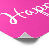 ディバピンクアンドホワイト誕生日ソングパーソナライズされた ポスター (角)