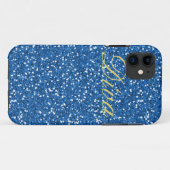 ディバブルーフェイクグリッター Case-Mate iPhoneケース (裏面(横))