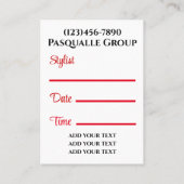 ディバモダンアポップ・アートのートアポイントメントカード 予約カード (裏面)