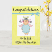 ディバ氏のお祝い – 新しい孫の挨拶状 カード (黄色い花)