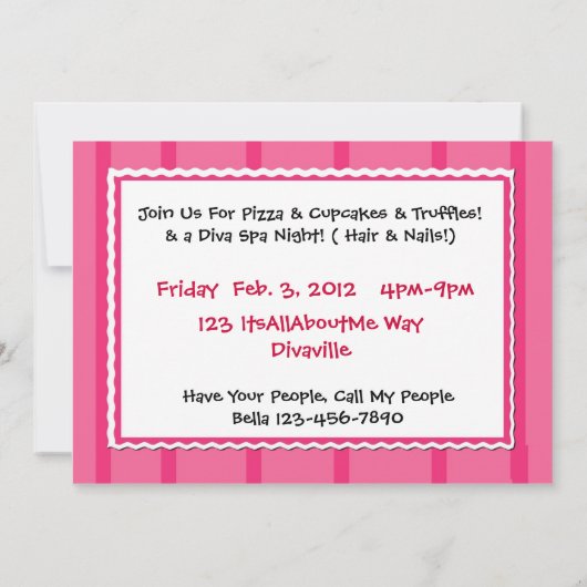 ディバ誕生日 招待状 (裏面)