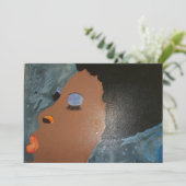 ディバ黒スタイリッシュ人女性ナチュラルアフロ招待 招待状 (スタンド正面)