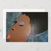 ディバ黒スタイリッシュ人女性ナチュラルアフロ招待 招待状 (正面/裏面)