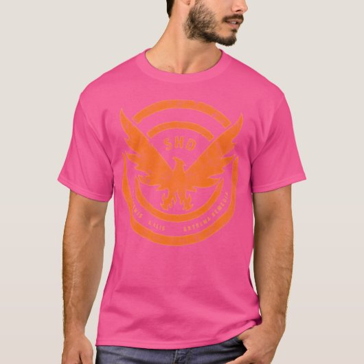 ディビジョンShdロゴオレンジ動揺して色 Tシャツ (正面)