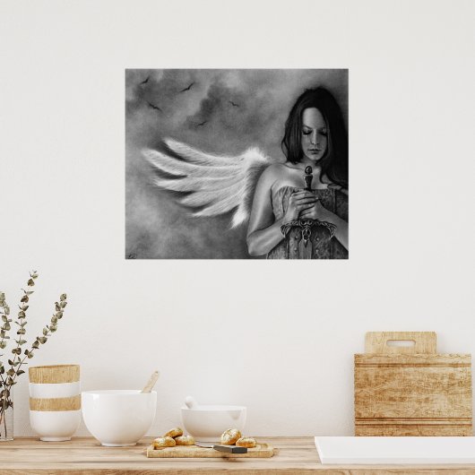 ディフェンダーエンジェルガールソードポスター ポスター (キッチン)