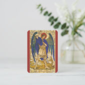 ディフェンダーセントミハエルザアーチャンエル祈りの言葉カード 名刺 (スタンド正面)