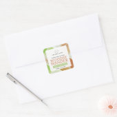ディフューザー抽象芸術水彩木色緑茶 スクエアシール (封筒)