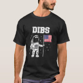 ディブスムーン宇宙飛行士アメリカ国旗のおもしろい4日Ju Tシャツ (正面)