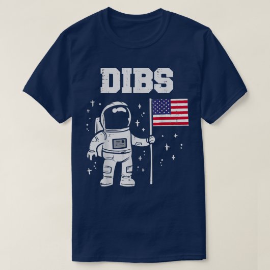 ディブスムーン宇宙飛行士アメリカ国旗 Tシャツ (デザイン正面)