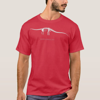 ディプロドクス骨格ブロントサウルス恐竜ロングnec tシャツ