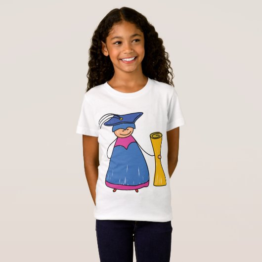 ディプロマの女の子のTシャツを着て卒業する Tシャツ (正面フル)