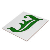 ディプロマレターJ (緑のモノグラムタイル) タイル (側面)