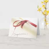 ディプロマレッドリボン卒業カード カード (黄色い花)