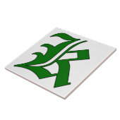 ディプロマ文字Kの緑のモノグラムタイル タイル (側面)