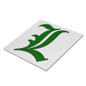 ディプロマ文字L (緑のモノグラムタイル) タイル (側面)