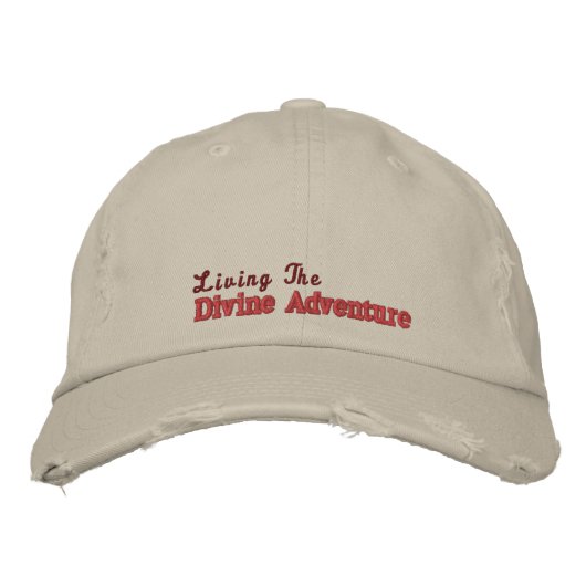 ディベやる気を起こさせるントアドベンチャー引用文ピンク素朴 刺繍入りキャップ (正面)