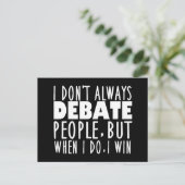 ディベートおもしろいチームのチャンピオン勝者引用文 ポストカード (スタンド正面)