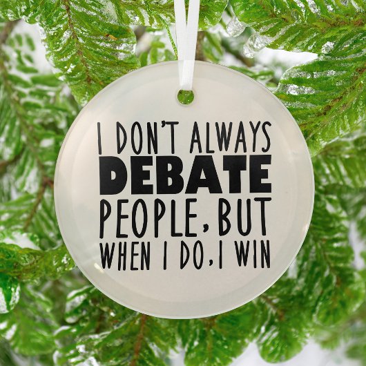 ディベートおもしろいチームのチャンピオン ガラスオーナメント